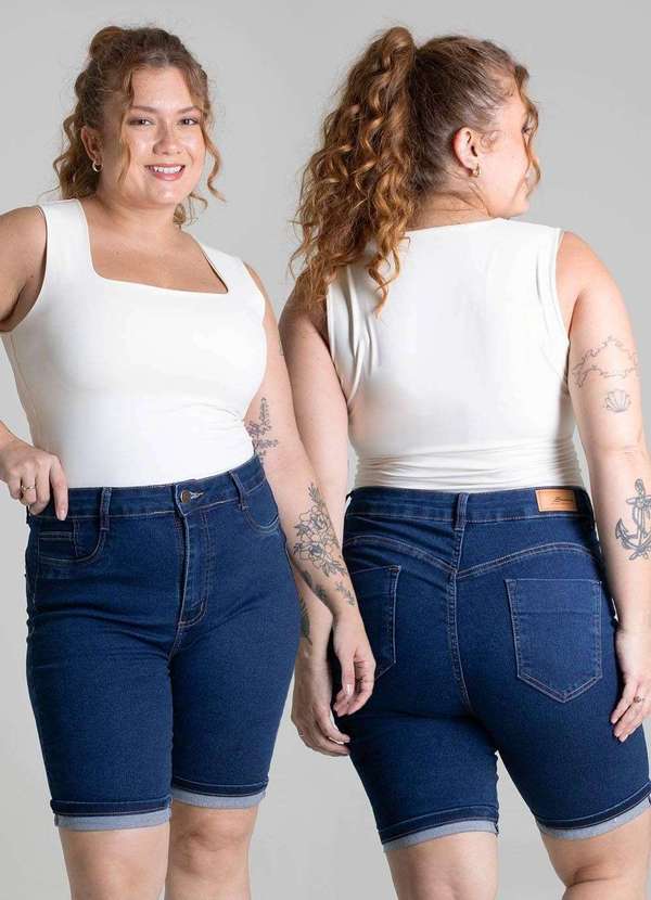 Sawary - Bermuda Jeans Sawary Plus Size - 279227 Azul 2