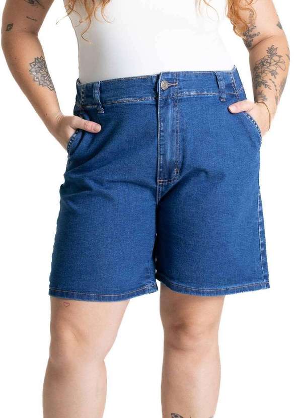 Sawary - Bermuda Jeans Sawary Plus Size - 281122 Azul