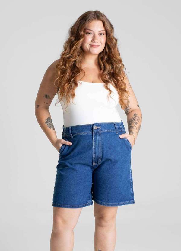 Sawary - Bermuda Jeans Sawary Plus Size - 281122 Azul 2