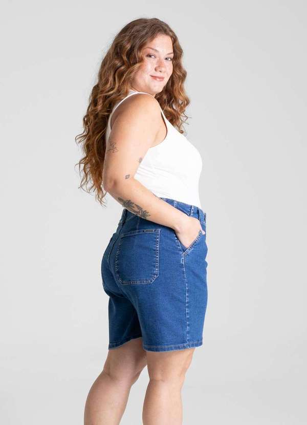 Sawary - Bermuda Jeans Sawary Plus Size - 281122 Azul 3