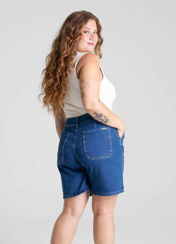 Sawary - Bermuda Jeans Sawary Plus Size - 281122 Azul 4