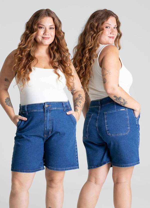 Sawary - Bermuda Jeans Sawary Plus Size - 281122 Azul 6