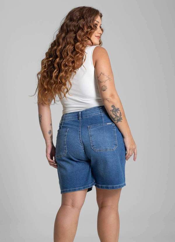 Sawary - Bermuda Jeans Sawary Plus Size - 281367 Azul 5