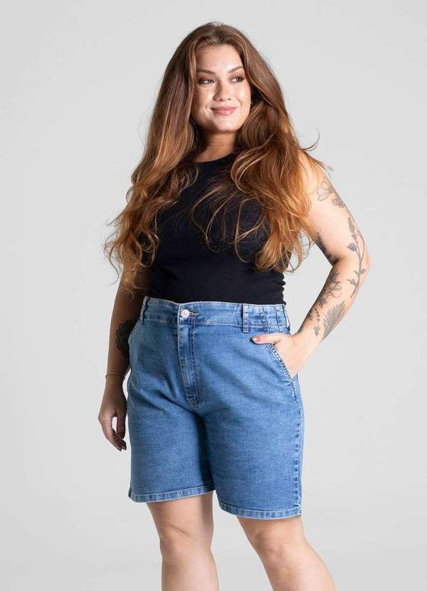 Sawary - Bermuda Jeans Sawary Plus Size - 281642 Azul 2