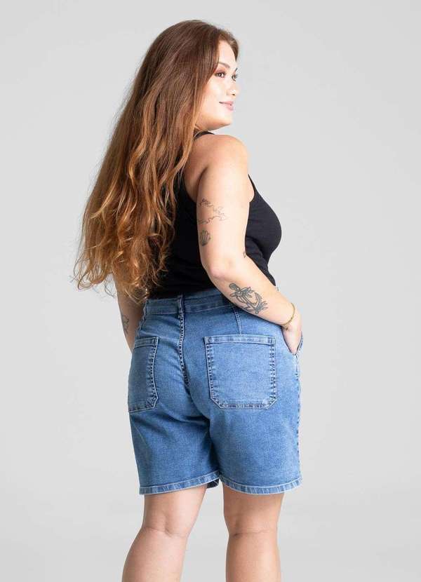 Sawary - Bermuda Jeans Sawary Plus Size - 281642 Azul 4
