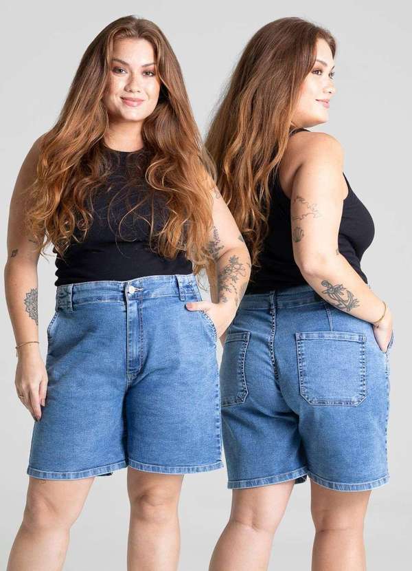 Sawary - Bermuda Jeans Sawary Plus Size - 281642 Azul 6