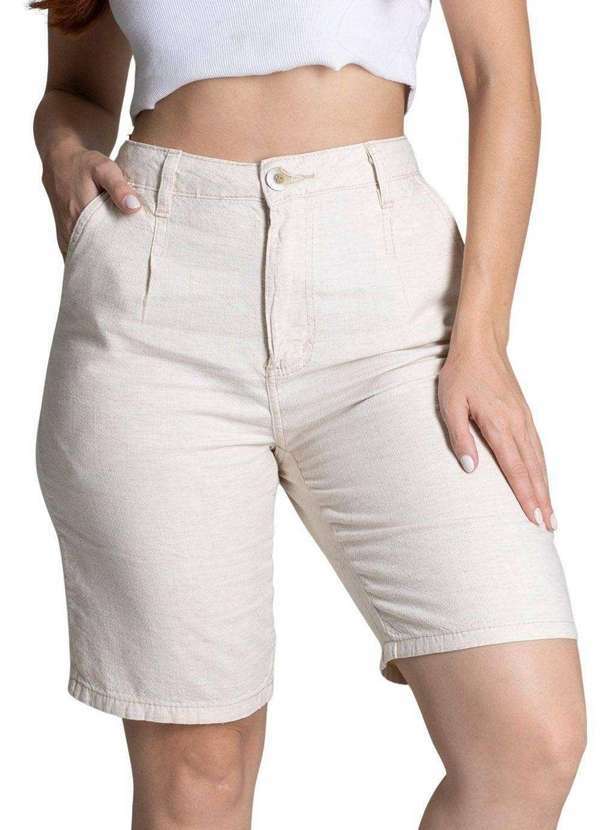 Sawary - Bermuda Linho Sawary Bege