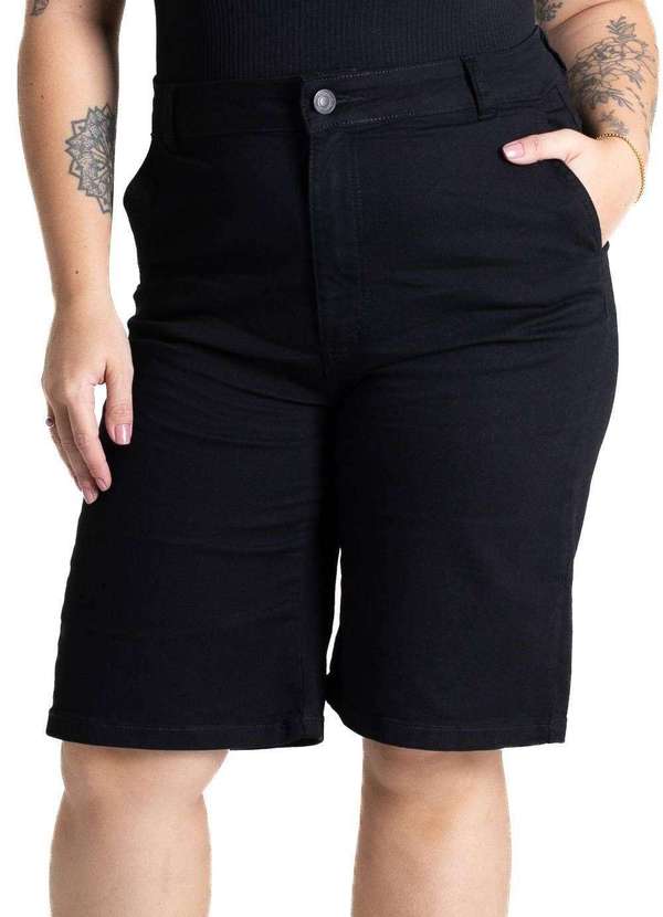 Sawary - Bermuda Sarja Sawary Plus Size - 280749 Preto