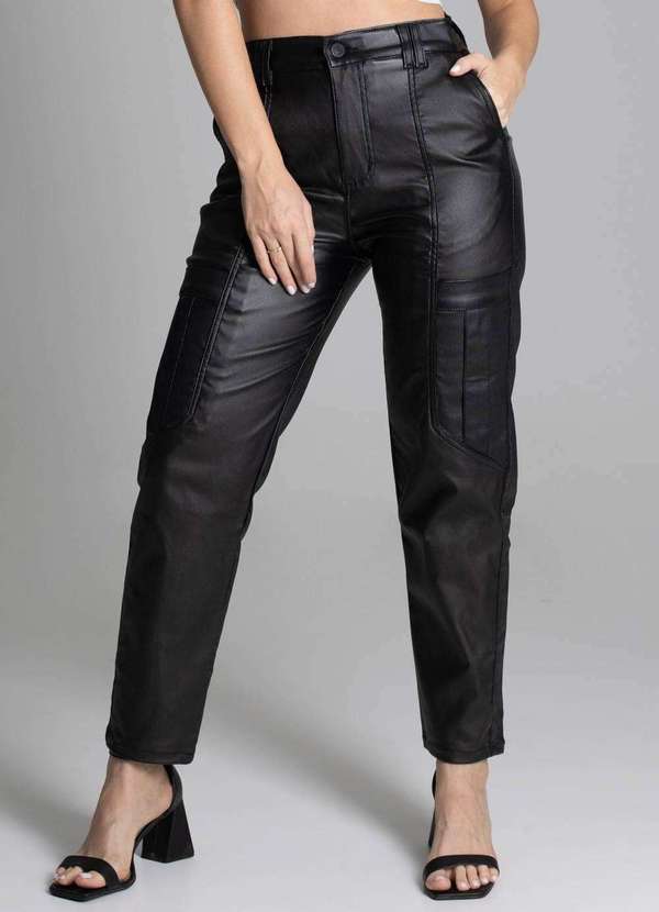 Sawary - Calça Resinada Sawary Mom - 277480 Preto 5