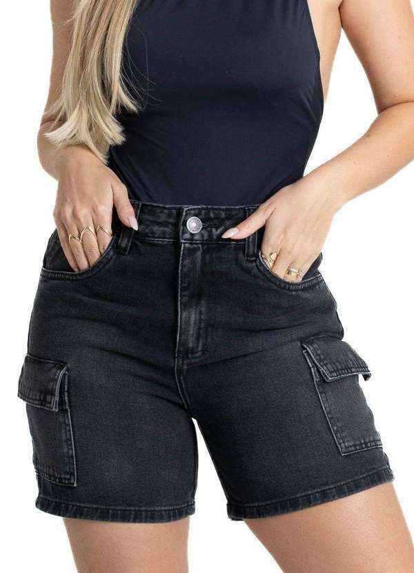 Sawary - Shorts Jeans Sawary - 280795 Preto