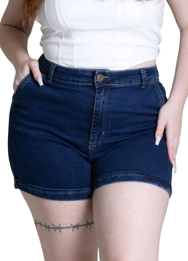 Sawary - Shorts Jeans Sawary Plus Size Azul