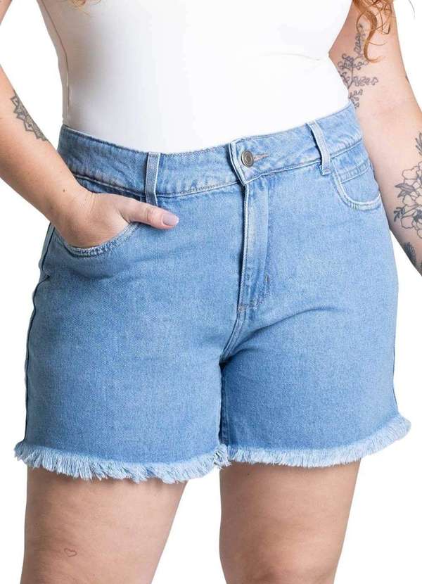 Sawary - Shorts Jeans Sawary Plus Size Azul