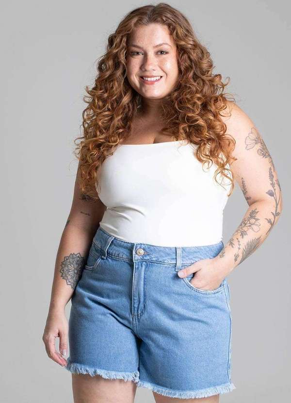 Sawary - Shorts Jeans Sawary Plus Size Azul 2