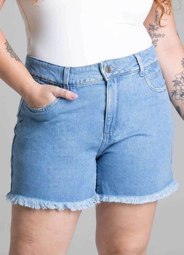 Sawary - Shorts Jeans Sawary Plus Size Azul 6