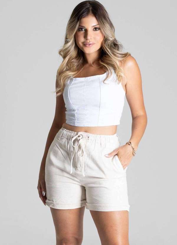 Sawary - Shorts Linho Sawary - 275112 Bege 2