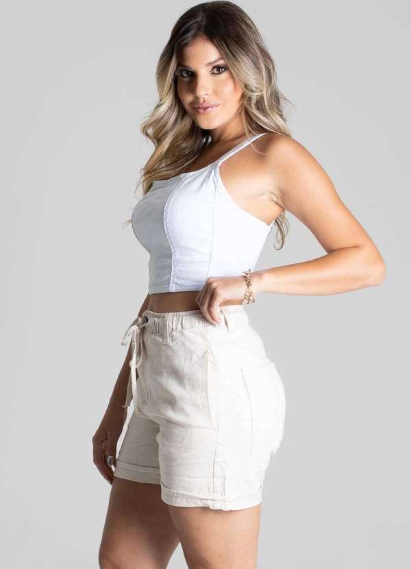 Sawary - Shorts Linho Sawary - 275112 Bege 3