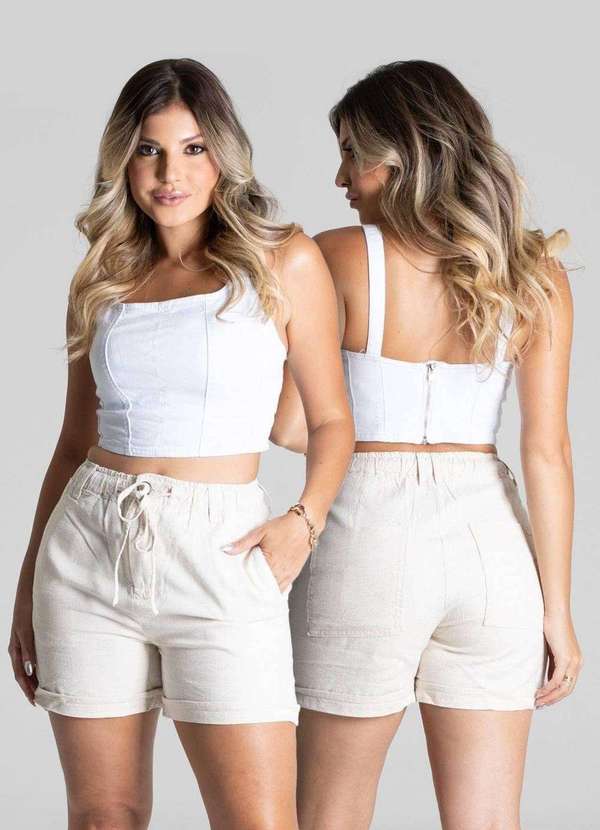 Sawary - Shorts Linho Sawary - 275112 Bege 6