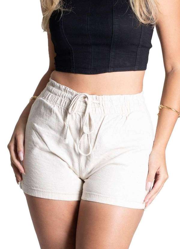 Sawary - Shorts Linho Sawary - 275113 Bege