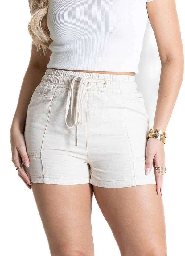 Sawary - Shorts Linho Sawary - 281177 Bege