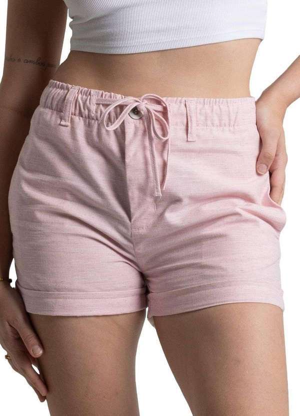 Sawary - Shorts Linho Sawary - 276363 Rosa