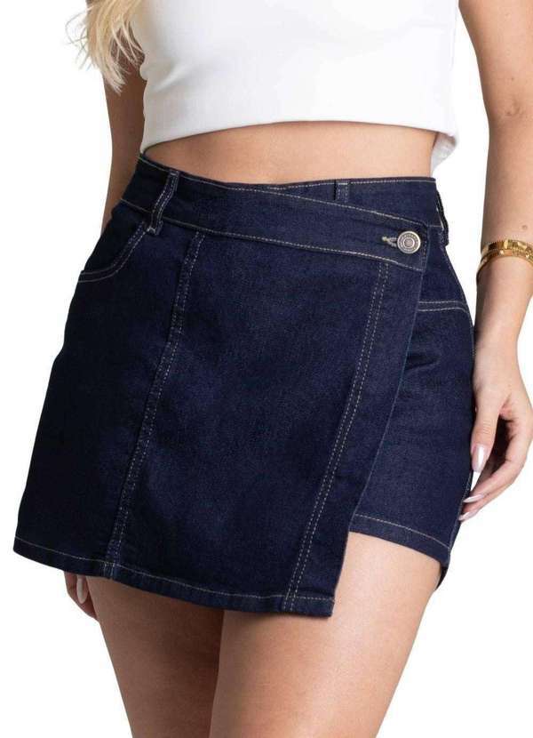 Sawary - Shorts Saia Jeans Sawary - 278516 Azul