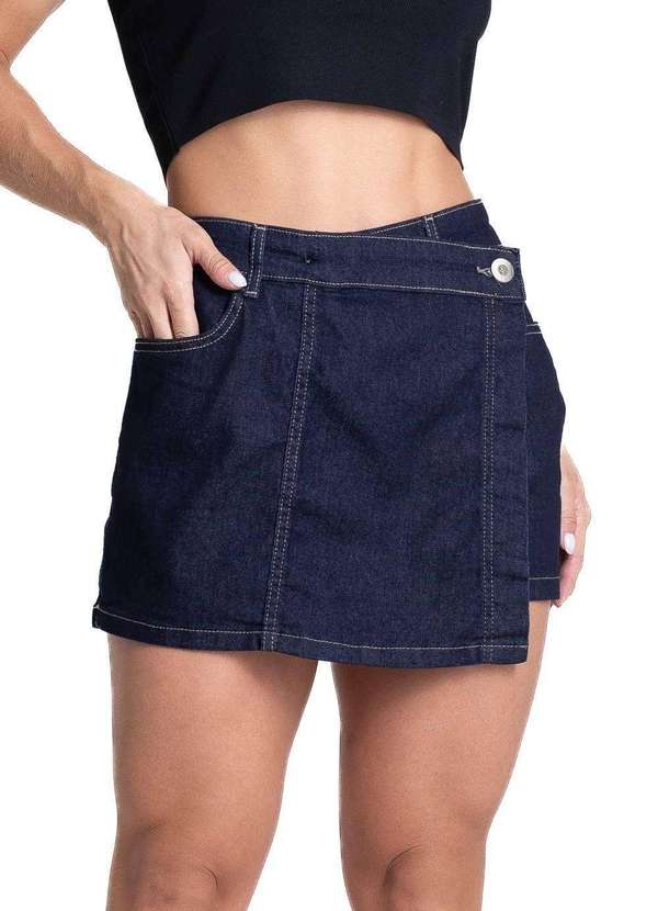 Sawary - Shorts Saia Jeans Sawary - 281934 Azul