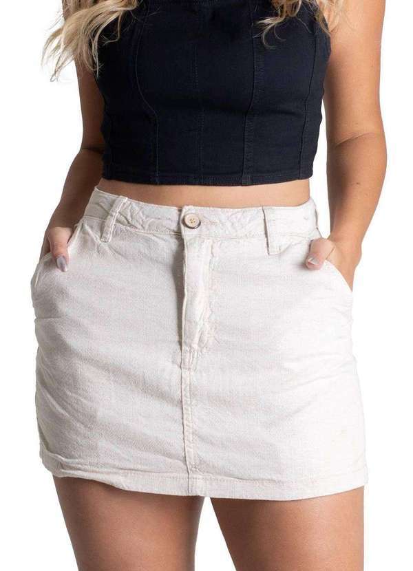 Sawary - Shorts Saia Linho Sawary Bege