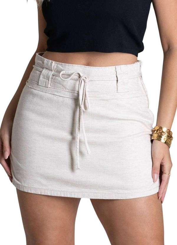 Sawary - Shorts Saia Linho Sawary - 279158 Bege