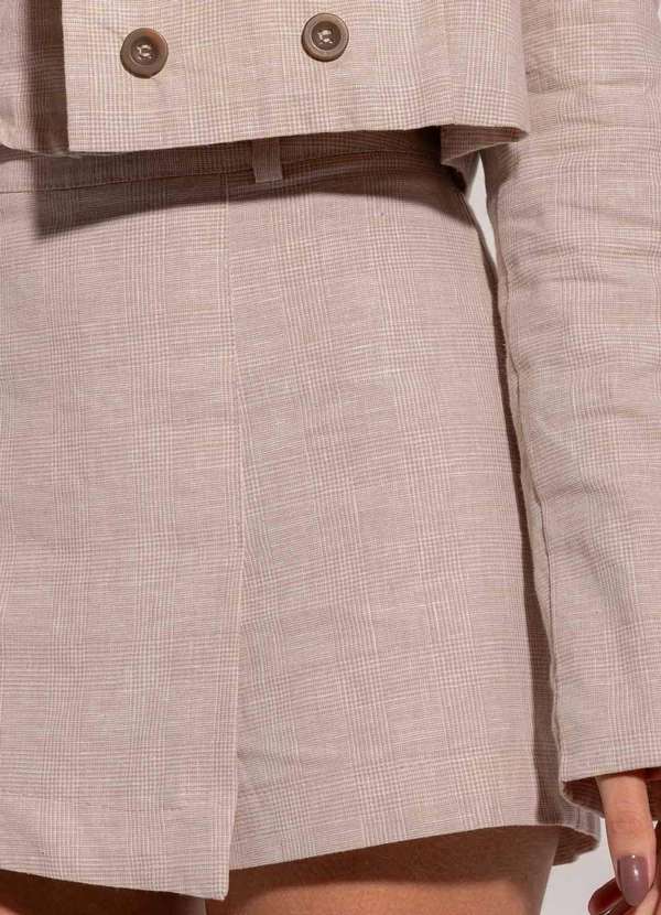 Sawary - Shorts Saia Sawary Linho Xadrez - 277225 Marrom 5