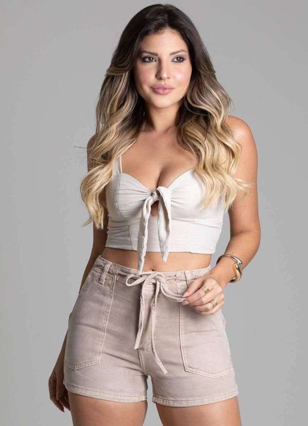 Sawary - Shorts Sarja Sawary - 278614 Bege 2