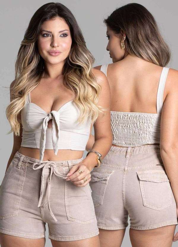 Sawary - Shorts Sarja Sawary - 278614 Bege 6