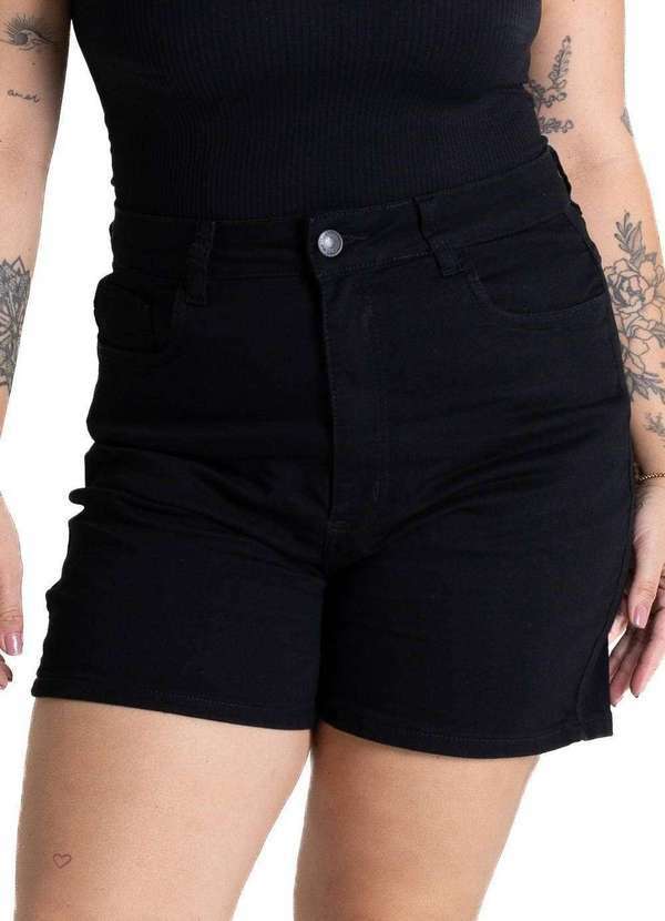 Sawary - Shorts Sarja Sawary Plus Size - 280705 Preto