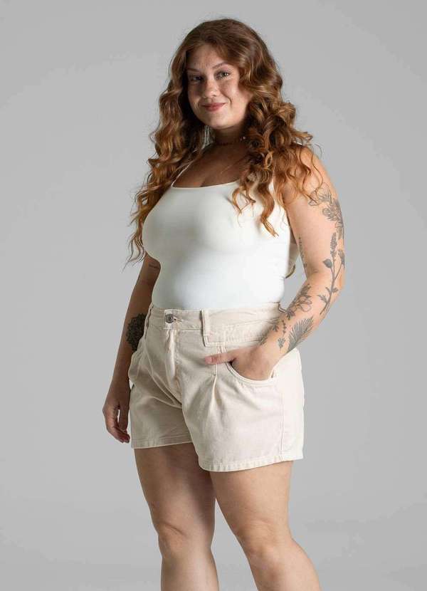 Sawary - Shorts Sarja Sawary Plus Size - 281460 Amarelo 3