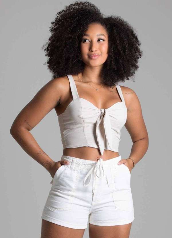 Sawary - Shorts Sarja Sawary - 278339 Branco 2