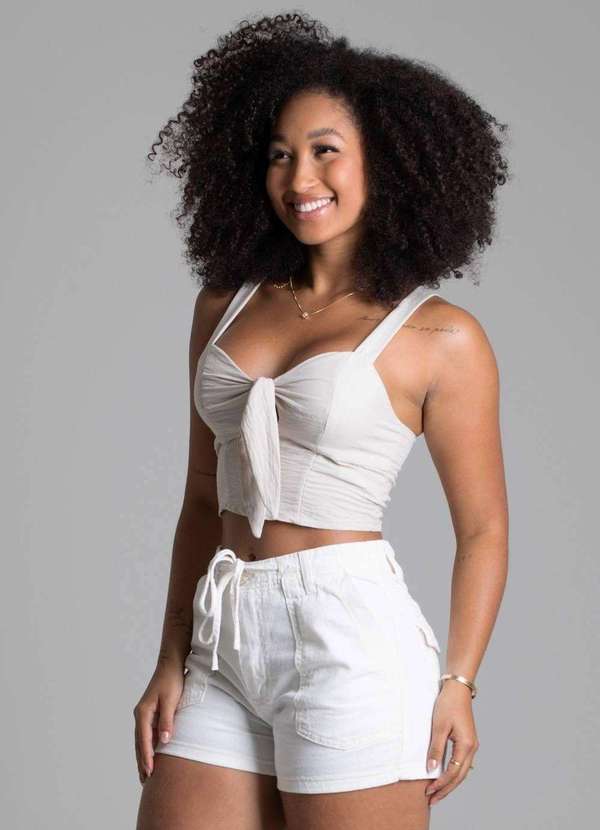 Sawary - Shorts Sarja Sawary - 278339 Branco 3