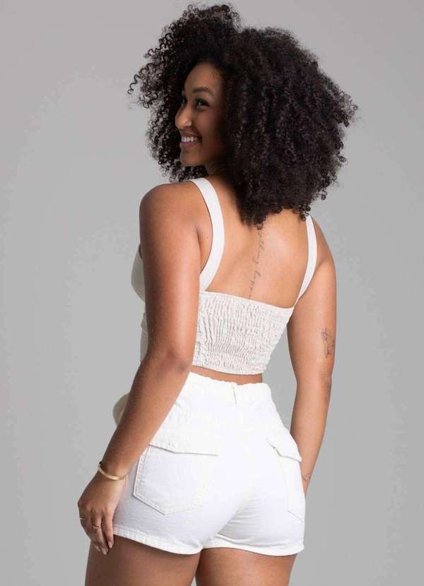 Sawary - Shorts Sarja Sawary - 278339 Branco 4