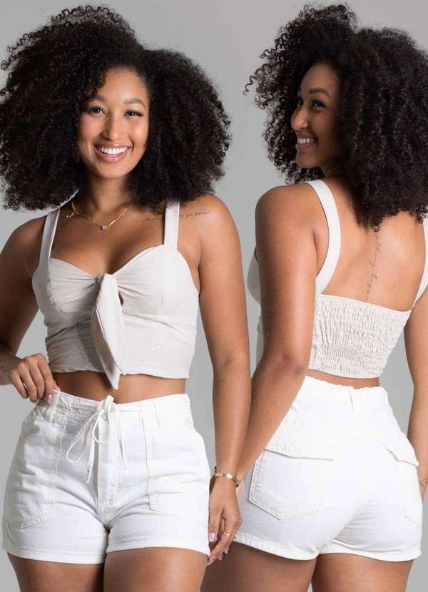 Sawary - Shorts Sarja Sawary - 278339 Branco 6