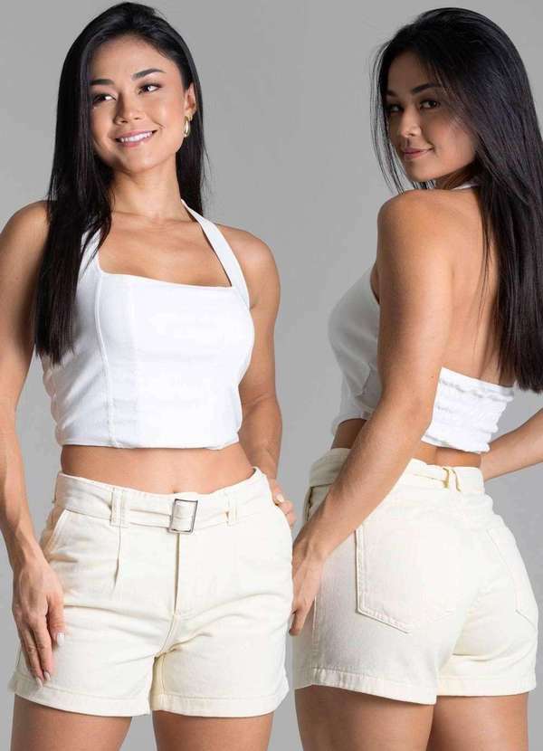 Sawary - Shorts Sarja Sawary Amarelo 8