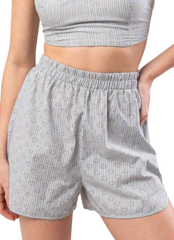Sawary - Shorts Sawary Listrado - 278621 Cinza
