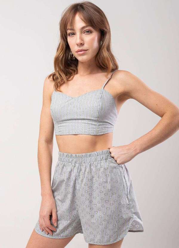 Sawary - Shorts Sawary Listrado - 278621 Cinza 3