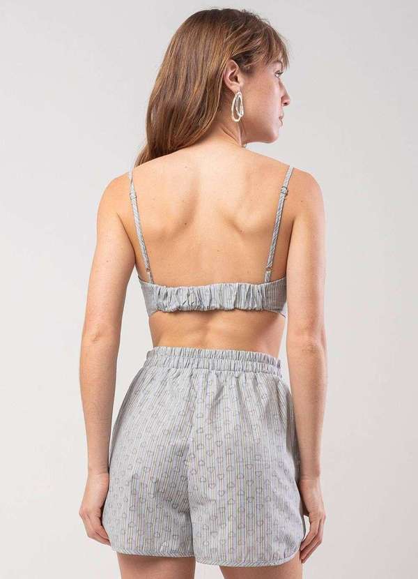 Sawary - Shorts Sawary Listrado - 278621 Cinza 4