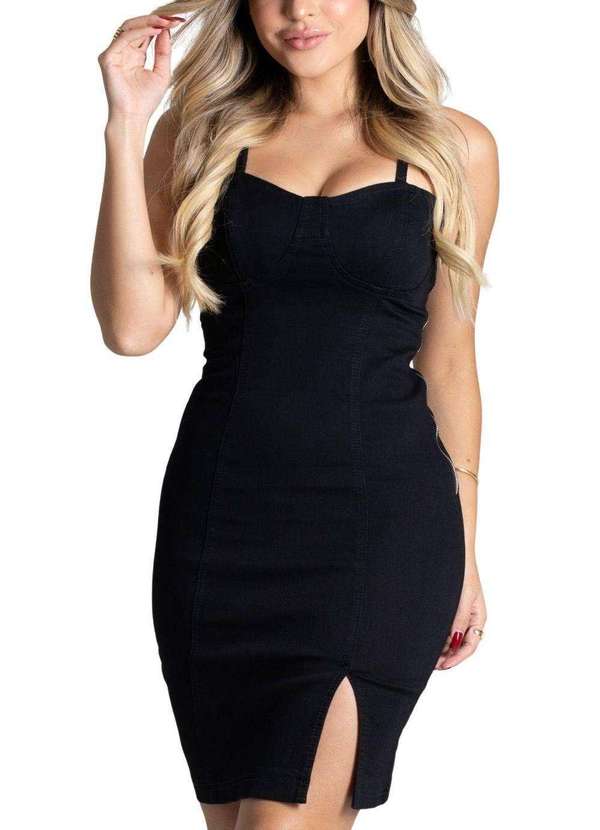 Sawary - Vestido Sarja Sawary Preto