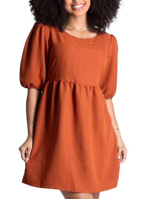 Sawary - Vestido Sawary Basico Verde Marrom