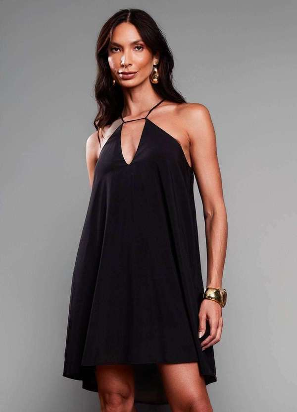 Sawary - Vestido Sawary Degote Gota - 279986 Preto 2