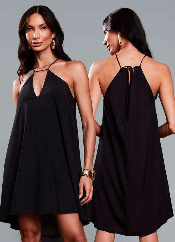 Sawary - Vestido Sawary Degote Gota - 279986 Preto 5