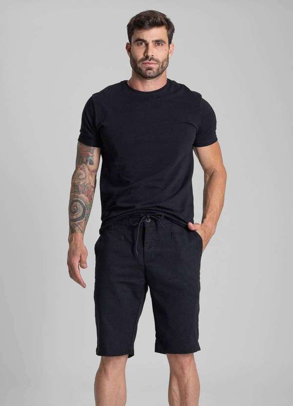 Sawary - Bermuda Linho Sawary - 281876 Preto 2