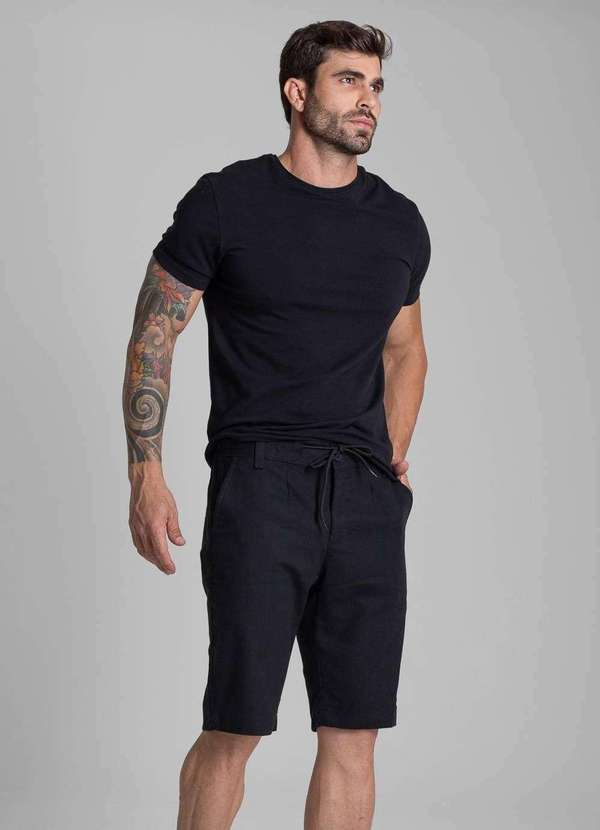 Sawary - Bermuda Linho Sawary - 281876 Preto 3