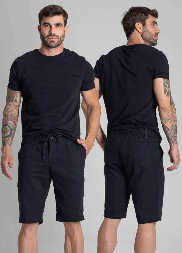 Sawary - Bermuda Linho Sawary - 281876 Preto 6