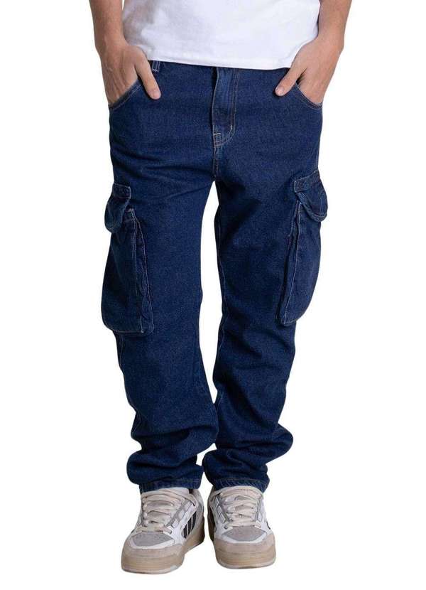 Sawary - Calça Jeans Sawary Cargo Relaxed - 279686 Azul