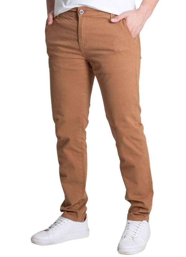 Sawary - Calça Sarja Sawary Masculina Marrom